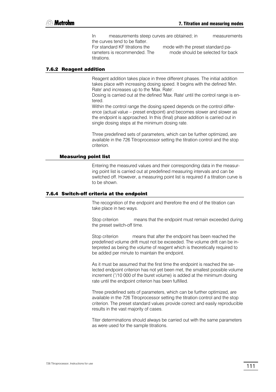 Metrohm 726 Titroprocessor User Manual | Page 117 / 307