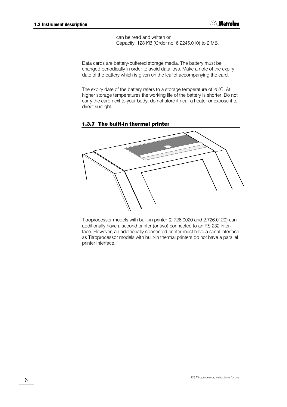 Metrohm 726 Titroprocessor User Manual | Page 12 / 307