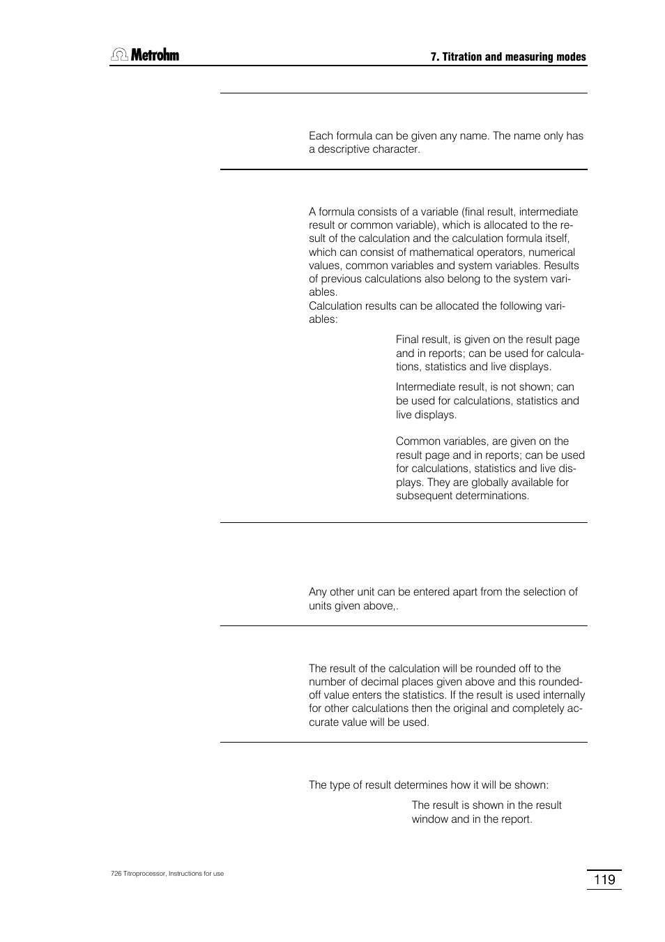 Metrohm 726 Titroprocessor User Manual | Page 125 / 307