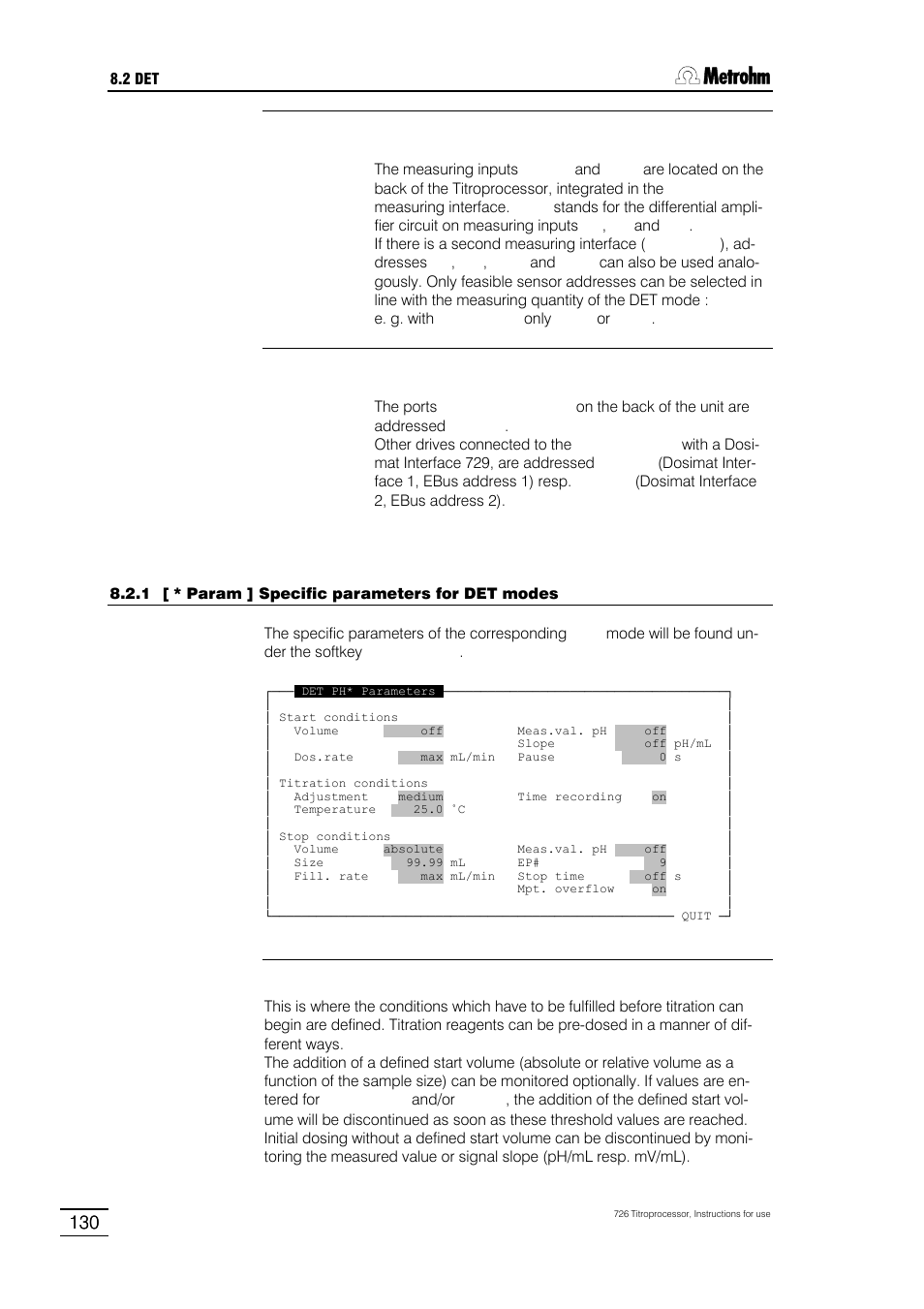 Metrohm 726 Titroprocessor User Manual | Page 136 / 307