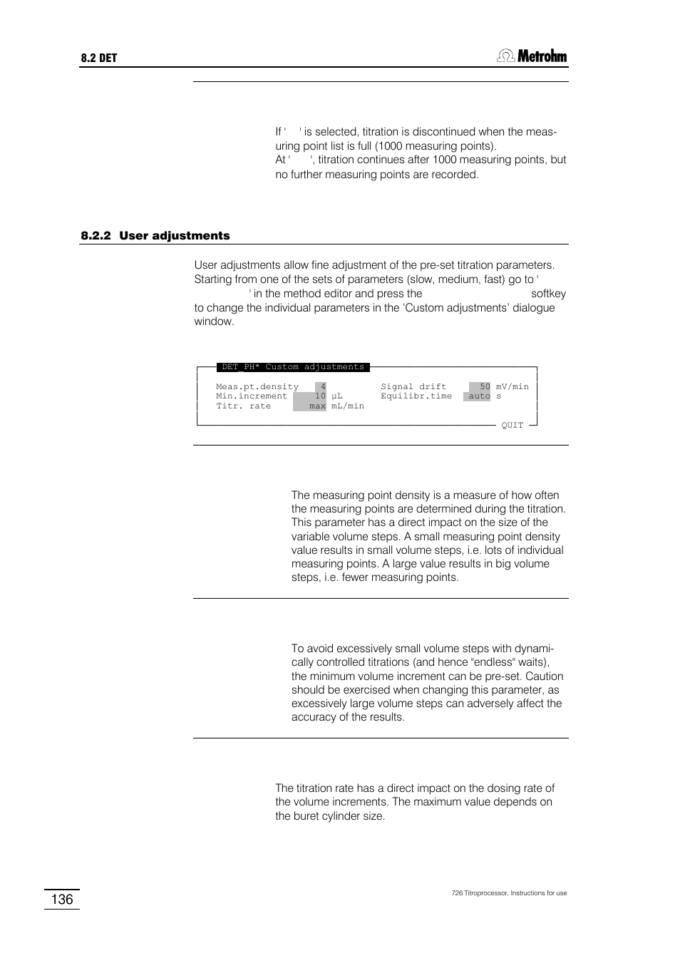 Metrohm 726 Titroprocessor User Manual | Page 142 / 307