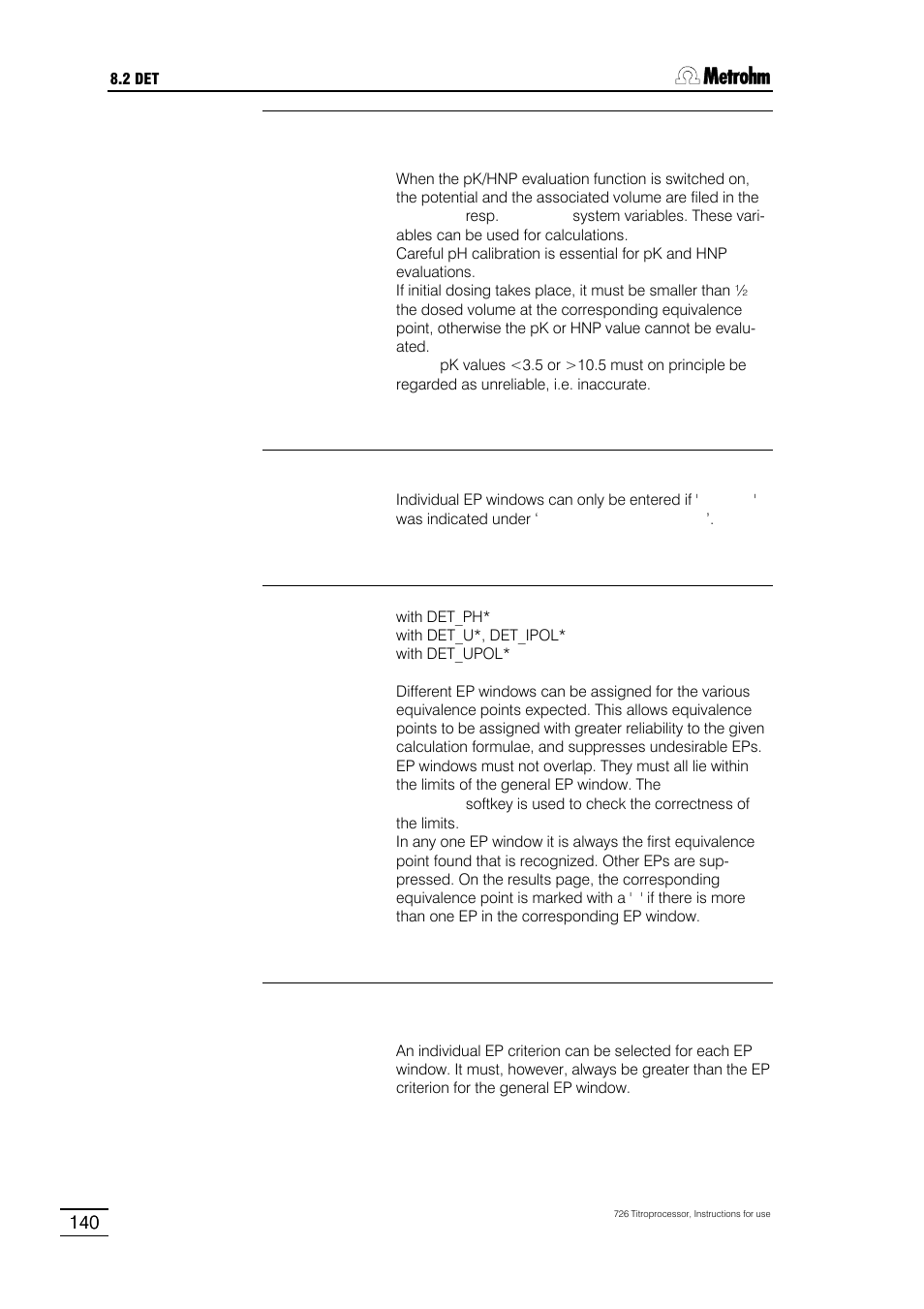 Metrohm 726 Titroprocessor User Manual | Page 146 / 307