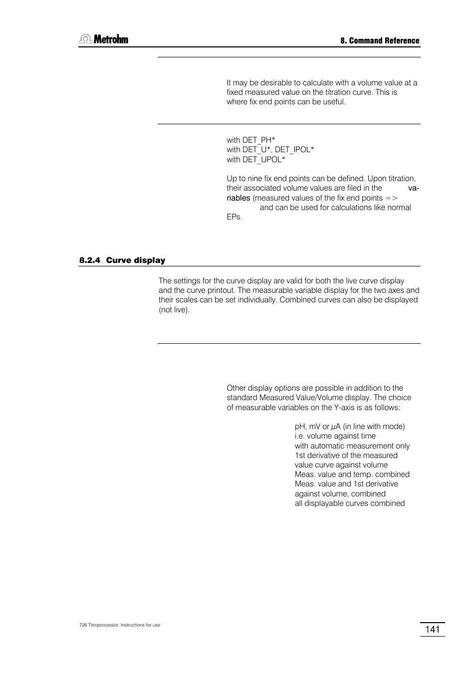 Metrohm 726 Titroprocessor User Manual | Page 147 / 307