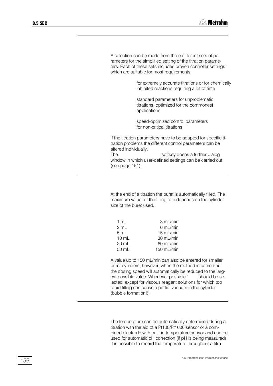 Metrohm 726 Titroprocessor User Manual | Page 162 / 307