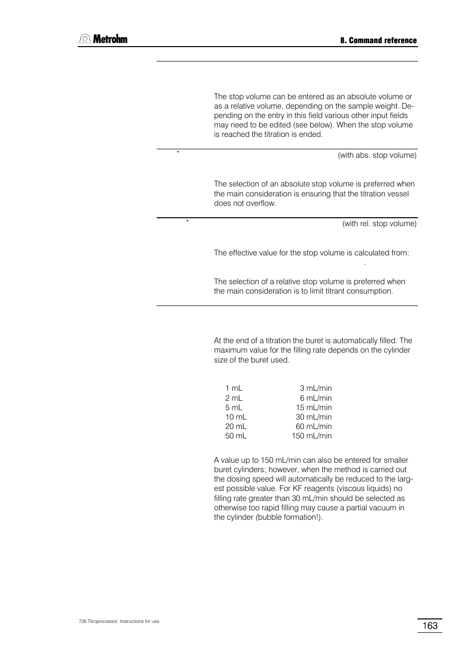 Metrohm 726 Titroprocessor User Manual | Page 169 / 307