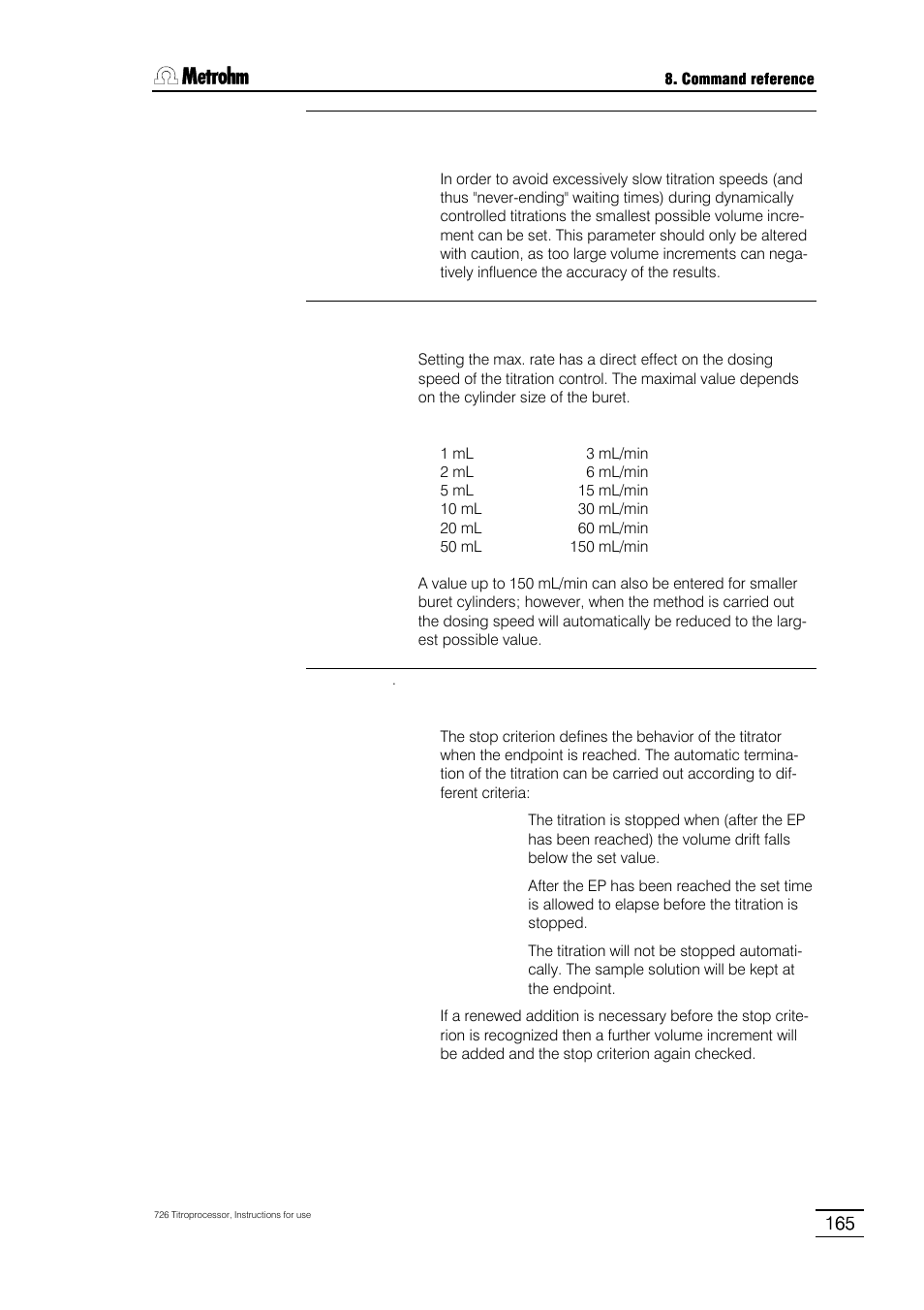 Metrohm 726 Titroprocessor User Manual | Page 171 / 307