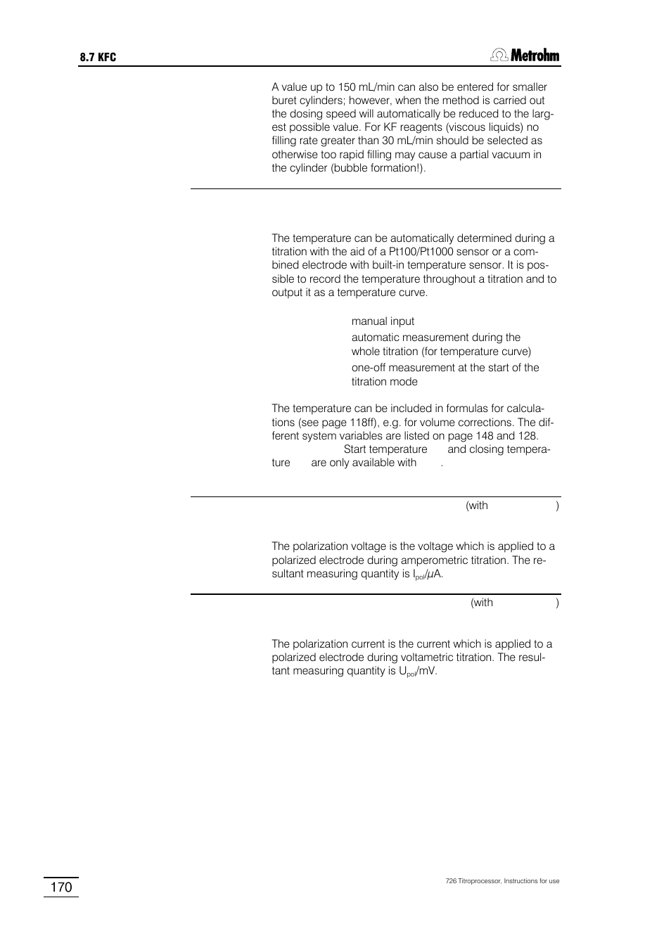 Metrohm 726 Titroprocessor User Manual | Page 176 / 307