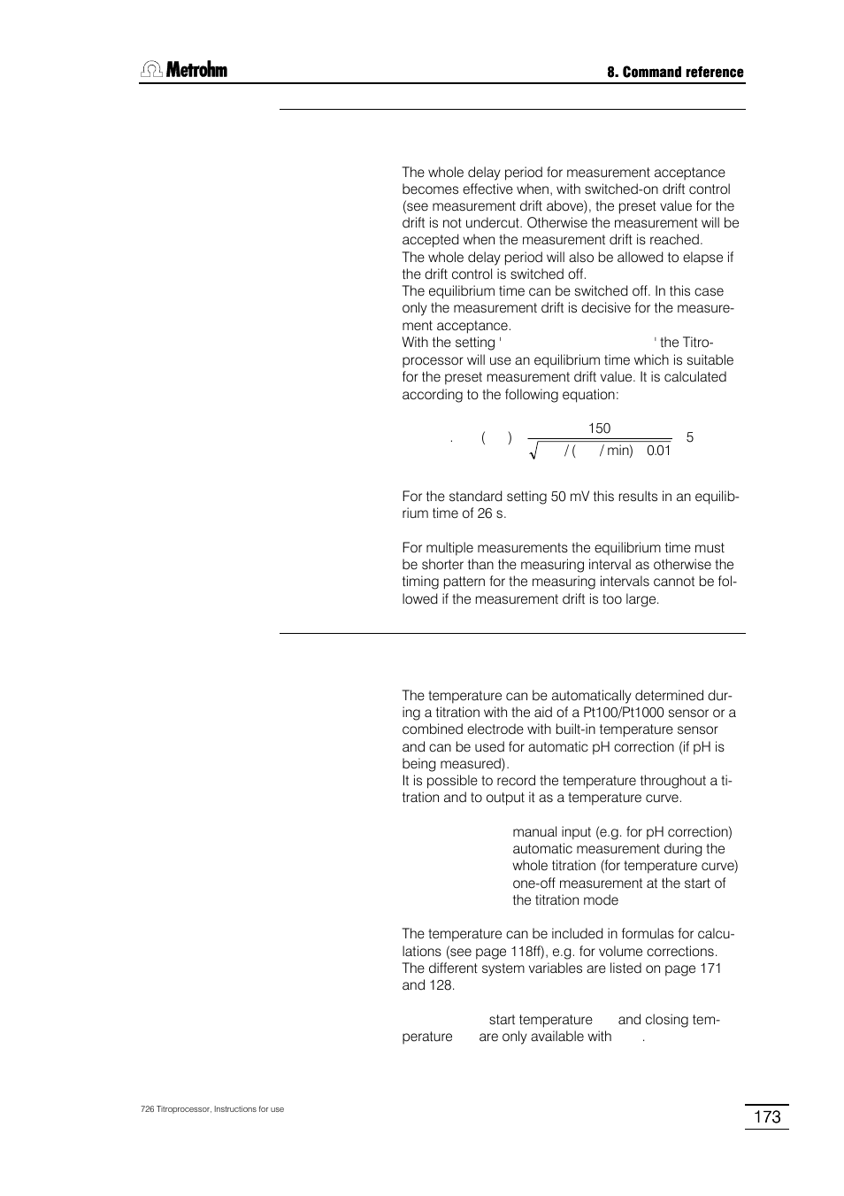 Metrohm 726 Titroprocessor User Manual | Page 179 / 307