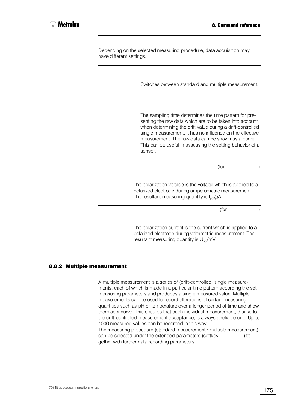 Metrohm 726 Titroprocessor User Manual | Page 181 / 307