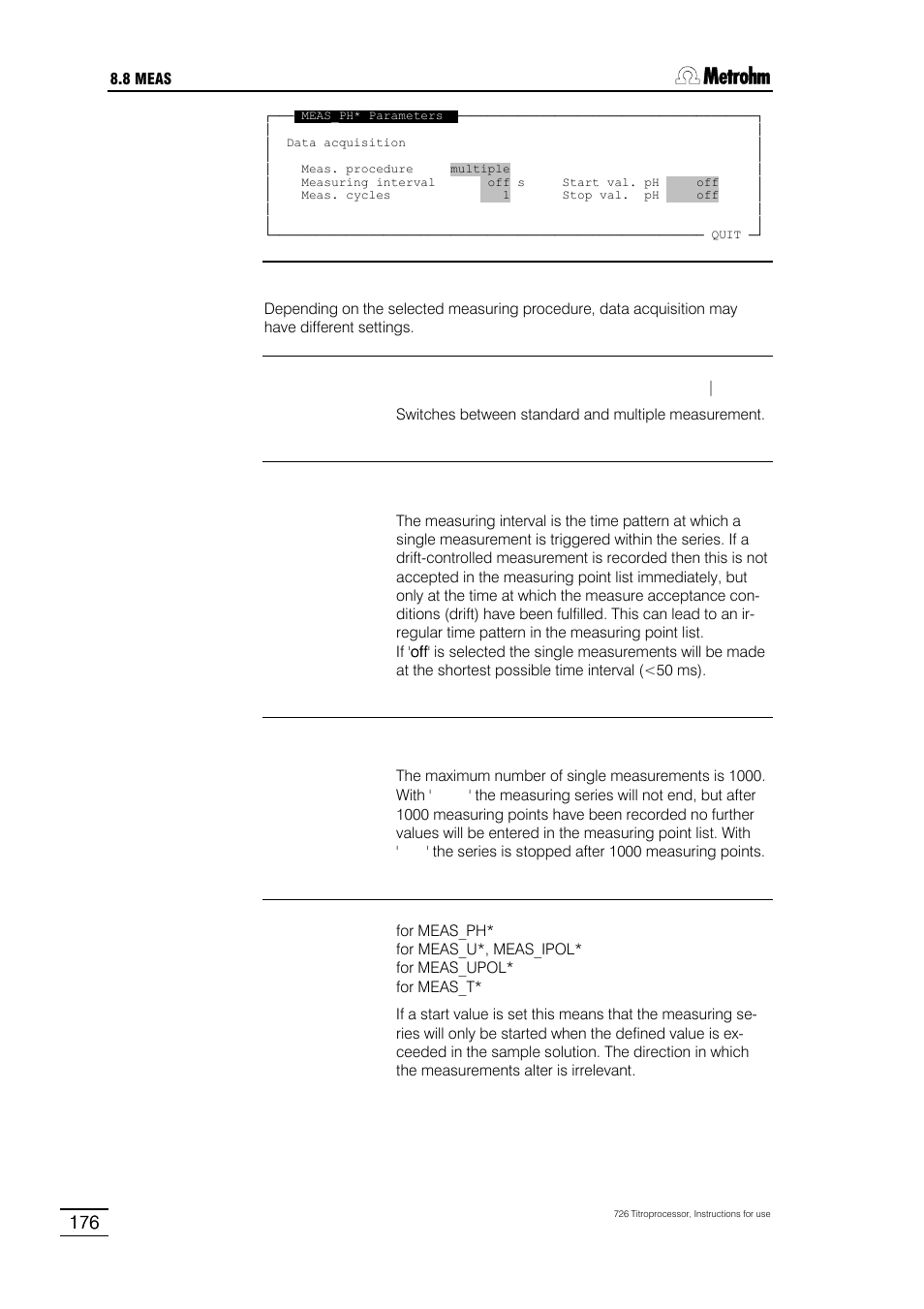 Metrohm 726 Titroprocessor User Manual | Page 182 / 307