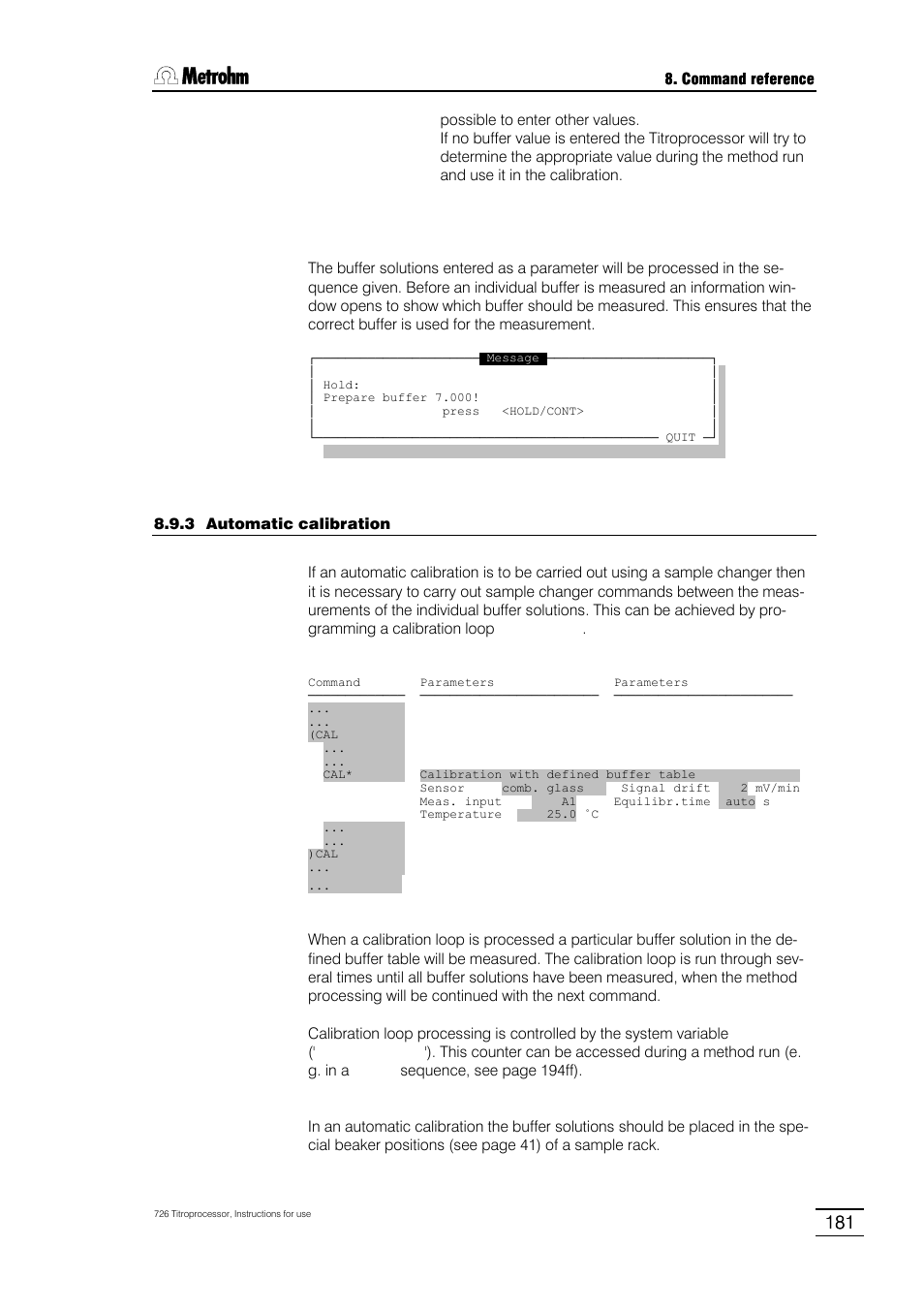 Metrohm 726 Titroprocessor User Manual | Page 187 / 307