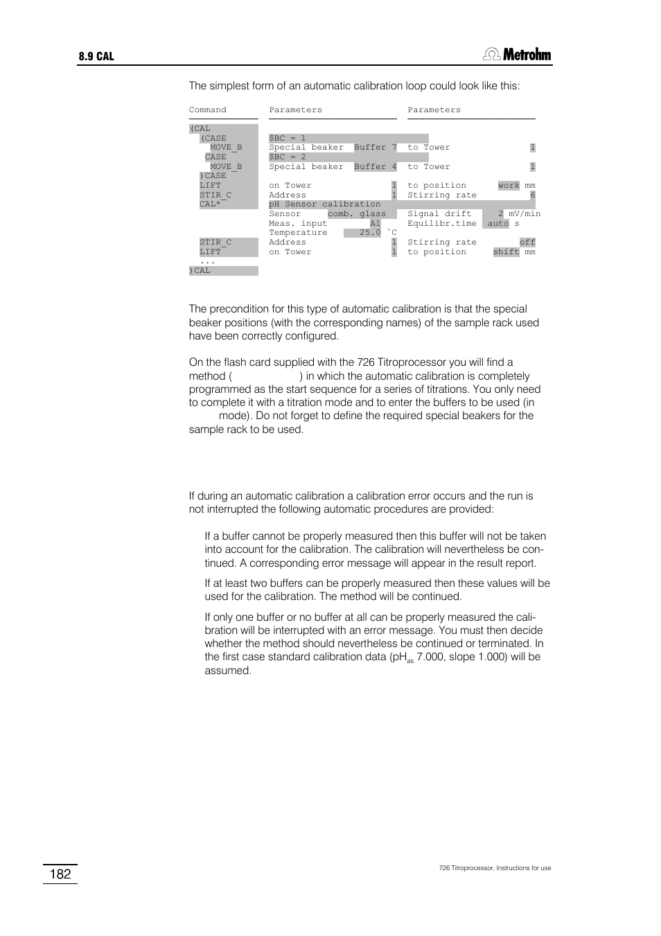 Metrohm 726 Titroprocessor User Manual | Page 188 / 307