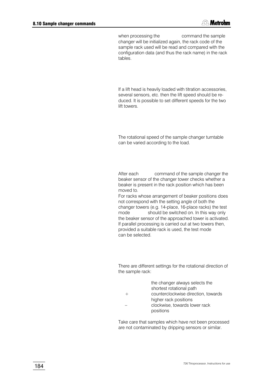 Metrohm 726 Titroprocessor User Manual | Page 190 / 307