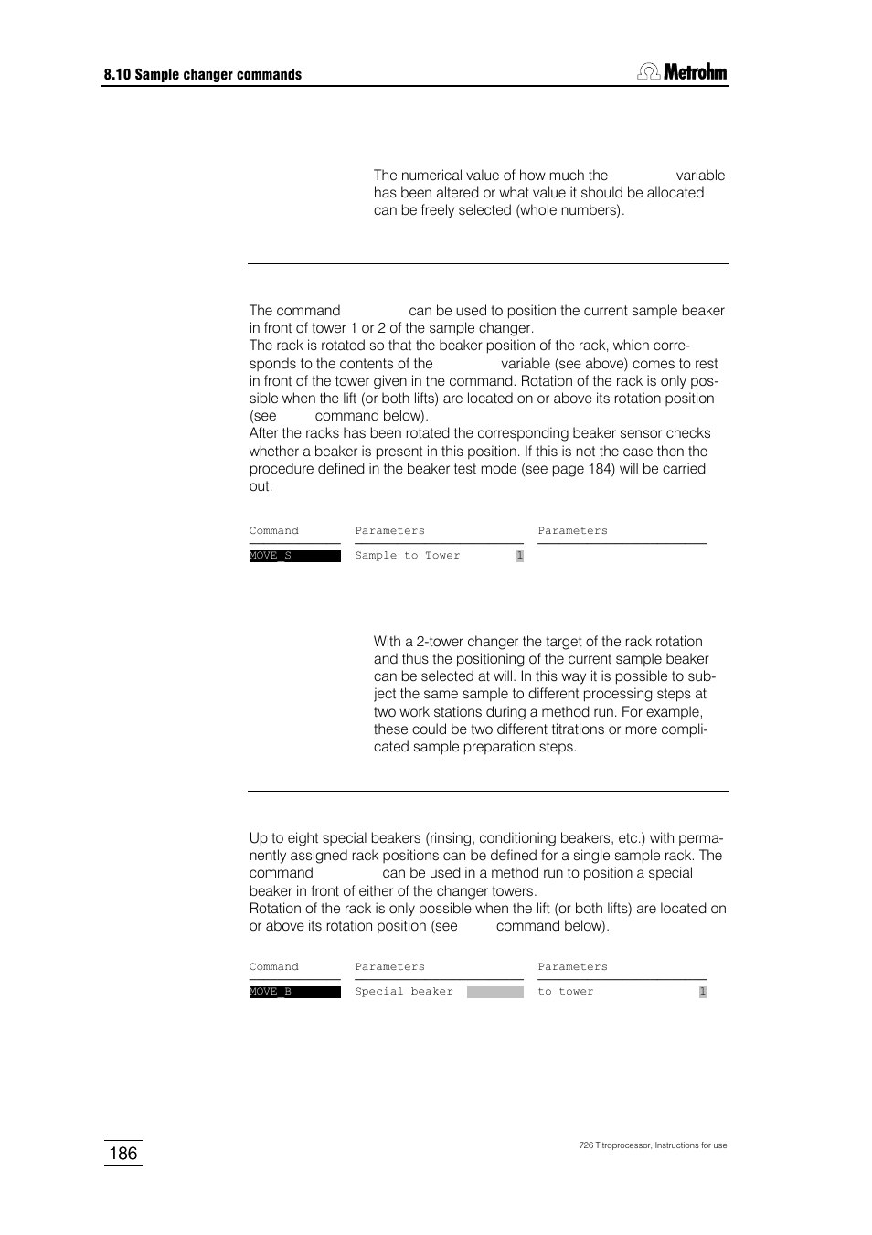 Metrohm 726 Titroprocessor User Manual | Page 192 / 307