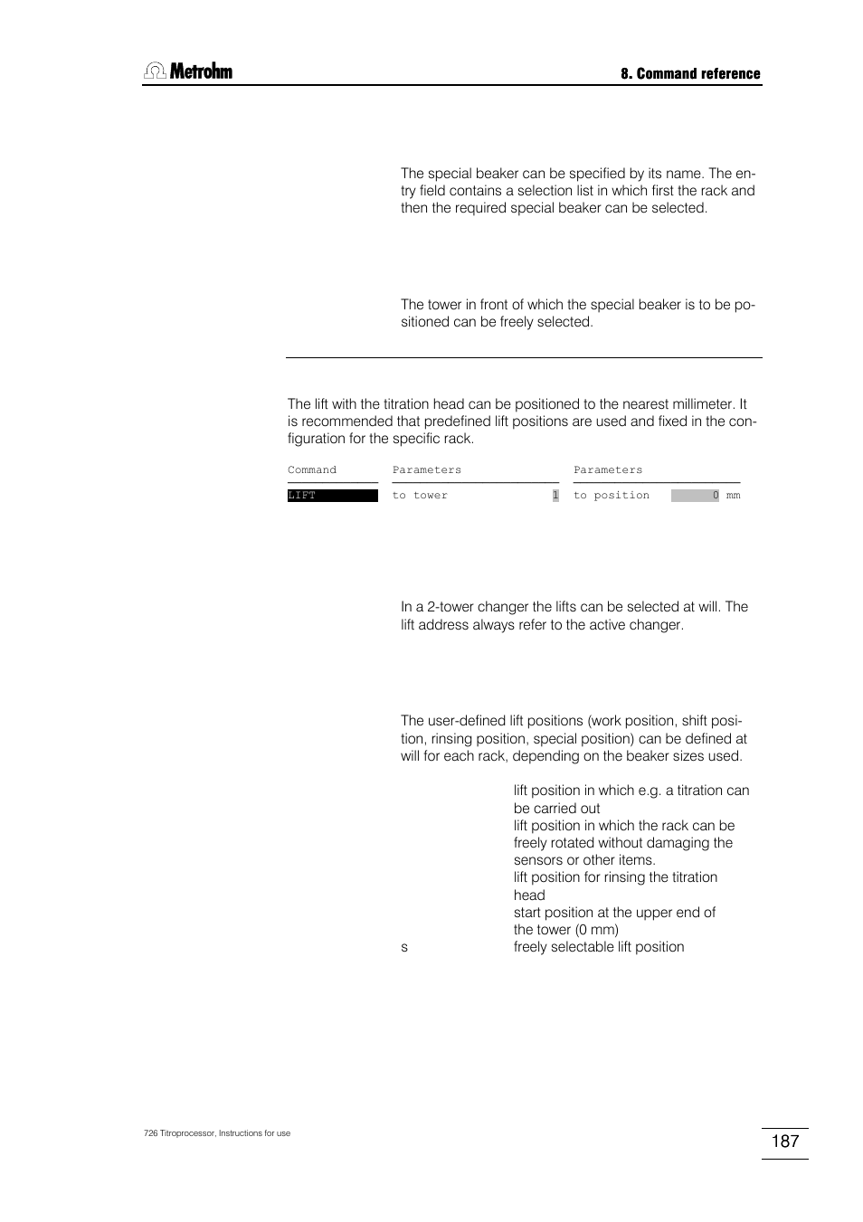 Metrohm 726 Titroprocessor User Manual | Page 193 / 307