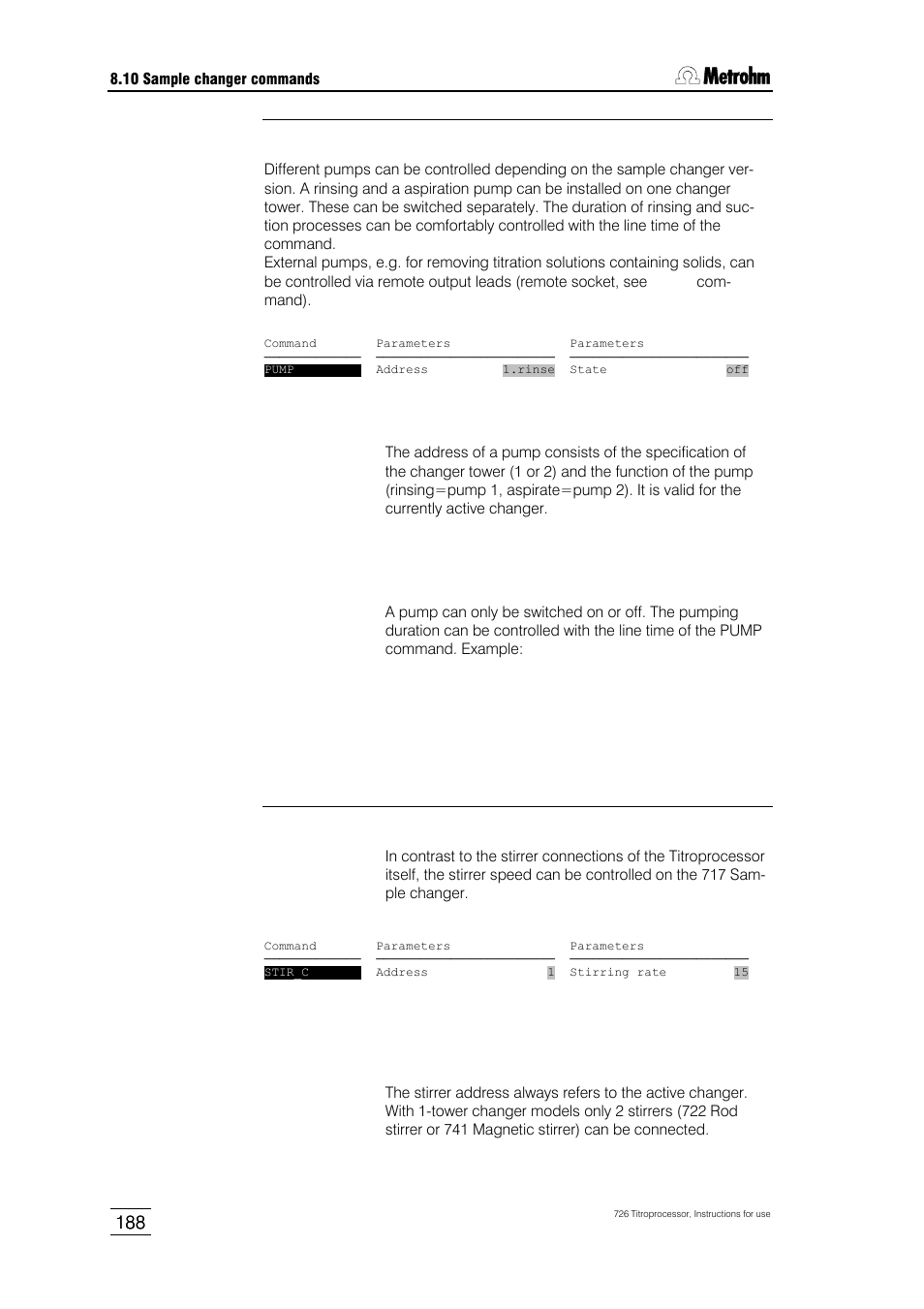 Metrohm 726 Titroprocessor User Manual | Page 194 / 307