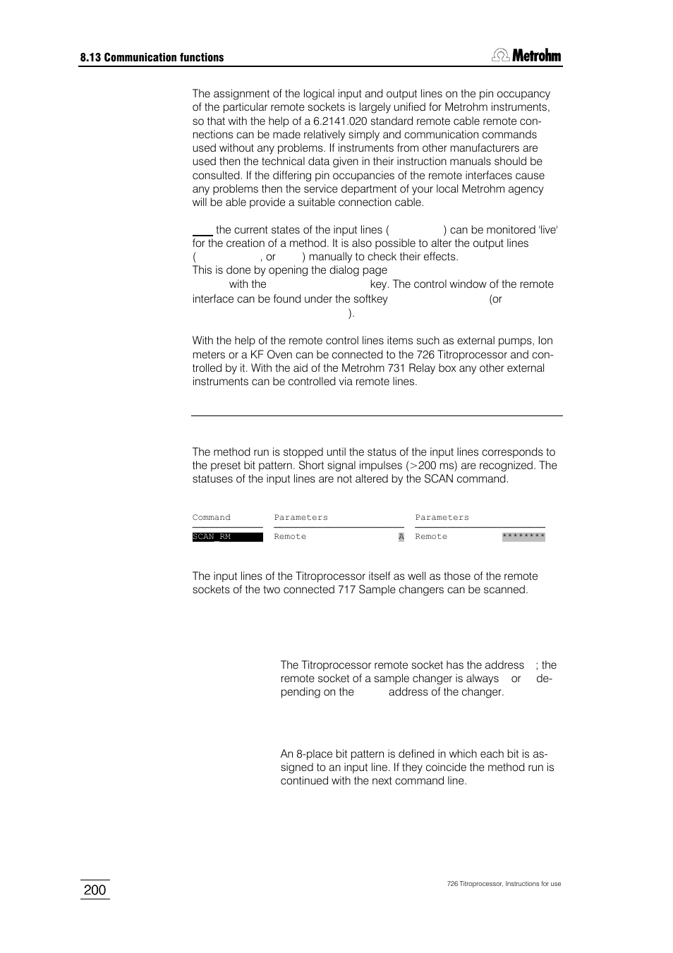 Metrohm 726 Titroprocessor User Manual | Page 206 / 307