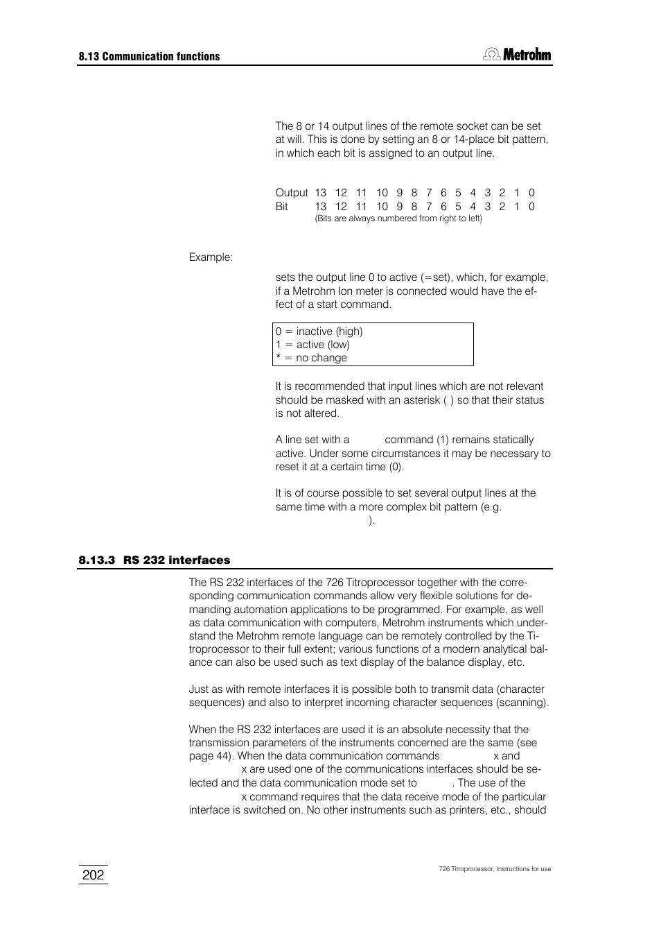 Metrohm 726 Titroprocessor User Manual | Page 208 / 307