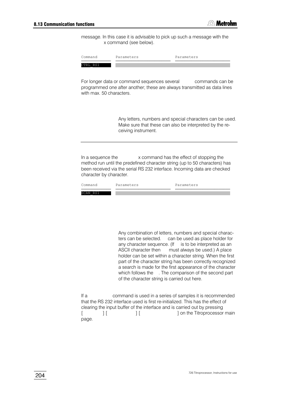 Metrohm 726 Titroprocessor User Manual | Page 210 / 307