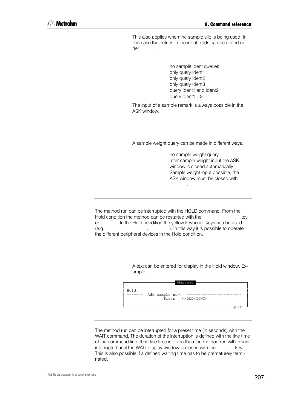 Metrohm 726 Titroprocessor User Manual | Page 213 / 307