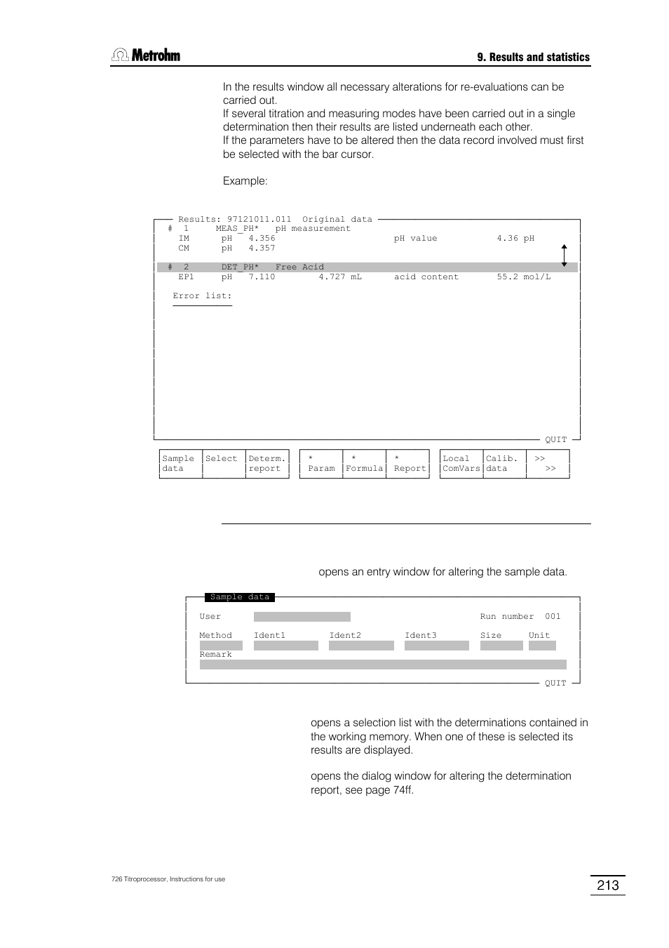 Metrohm 726 Titroprocessor User Manual | Page 219 / 307