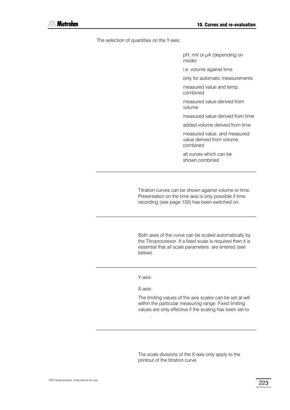 Metrohm 726 Titroprocessor User Manual | Page 229 / 307