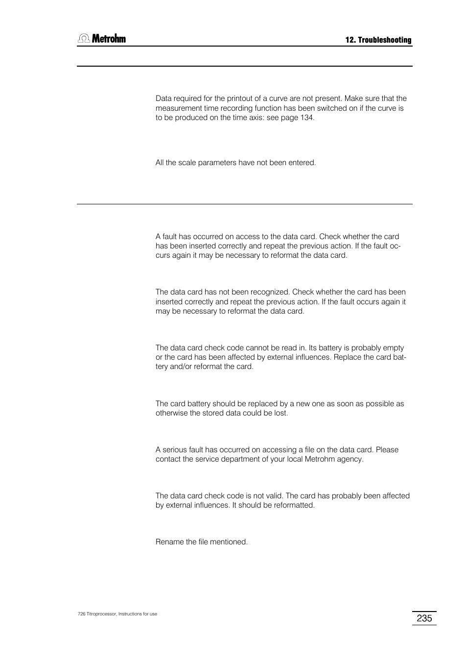 Metrohm 726 Titroprocessor User Manual | Page 241 / 307