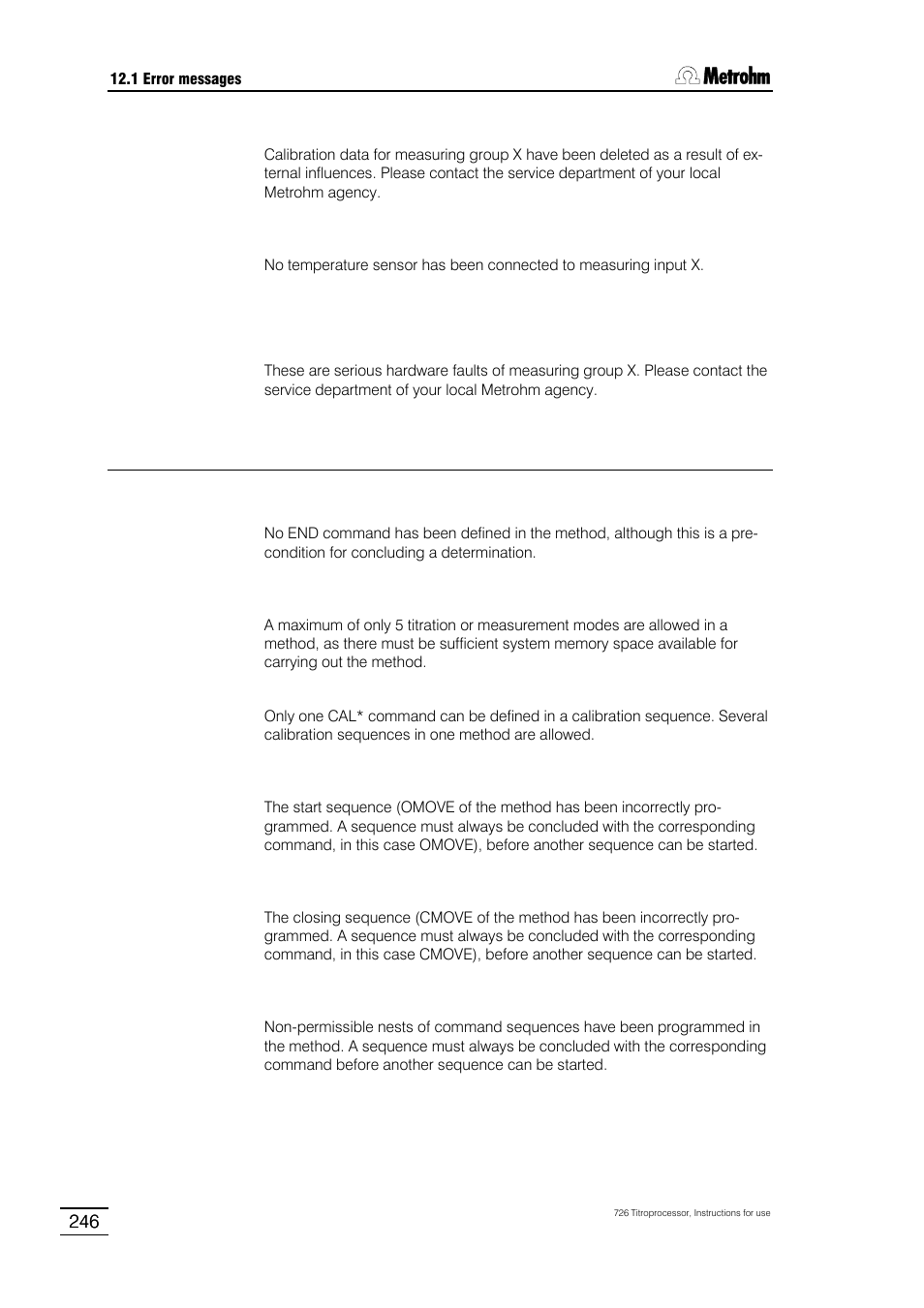 Metrohm 726 Titroprocessor User Manual | Page 252 / 307