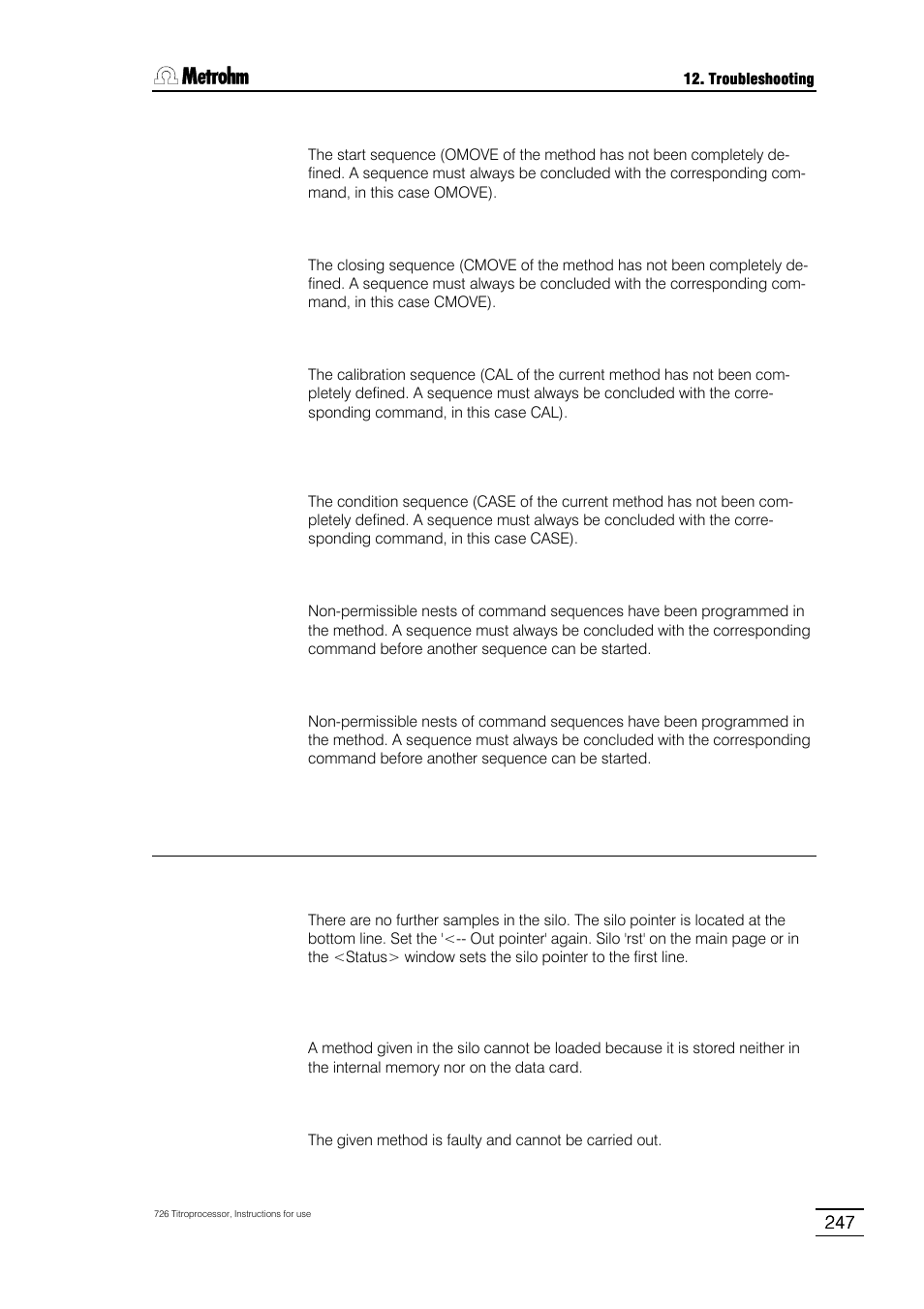 Metrohm 726 Titroprocessor User Manual | Page 253 / 307