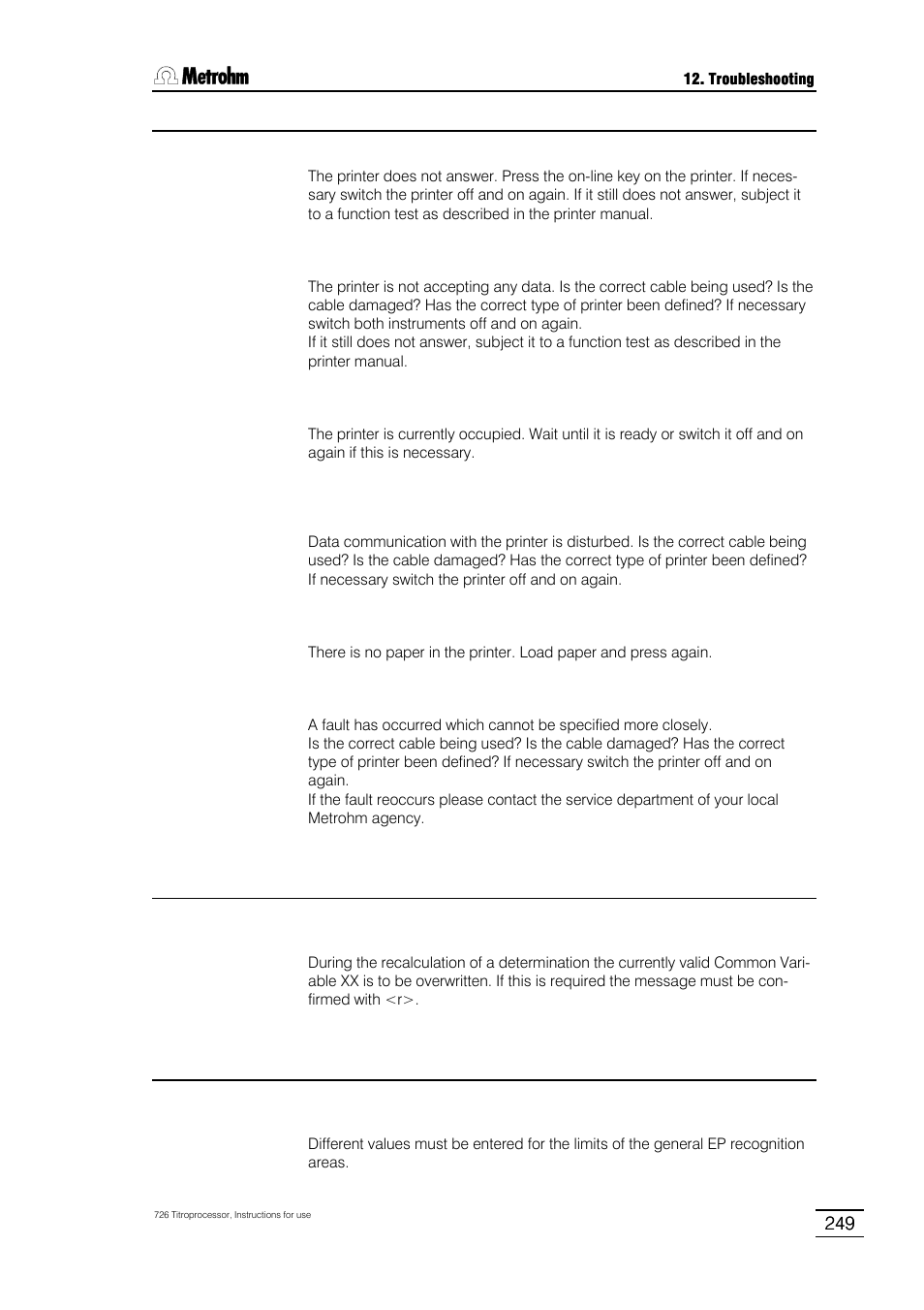 Metrohm 726 Titroprocessor User Manual | Page 255 / 307