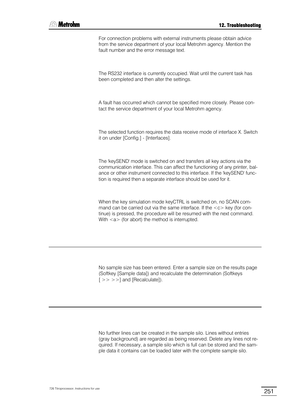 Metrohm 726 Titroprocessor User Manual | Page 257 / 307