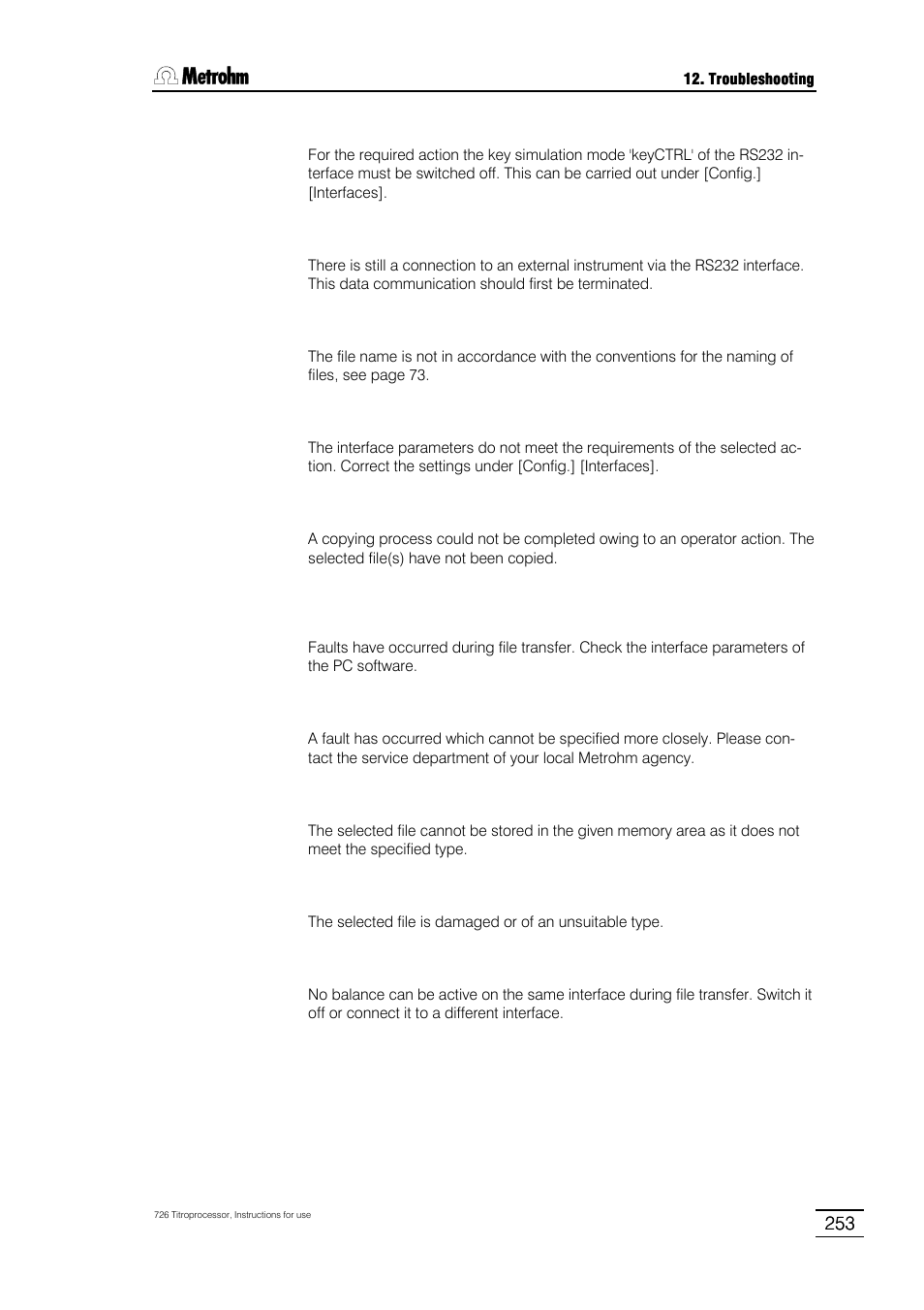 Metrohm 726 Titroprocessor User Manual | Page 259 / 307