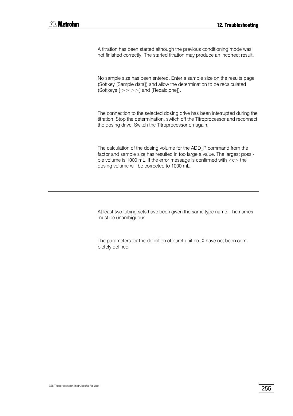 Metrohm 726 Titroprocessor User Manual | Page 261 / 307