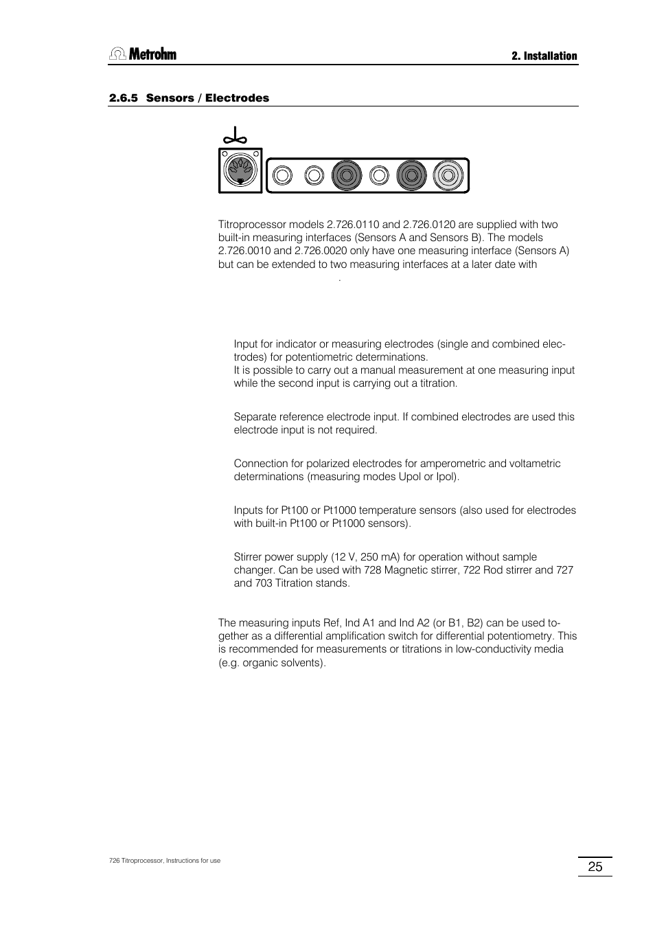 Metrohm 726 Titroprocessor User Manual | Page 31 / 307