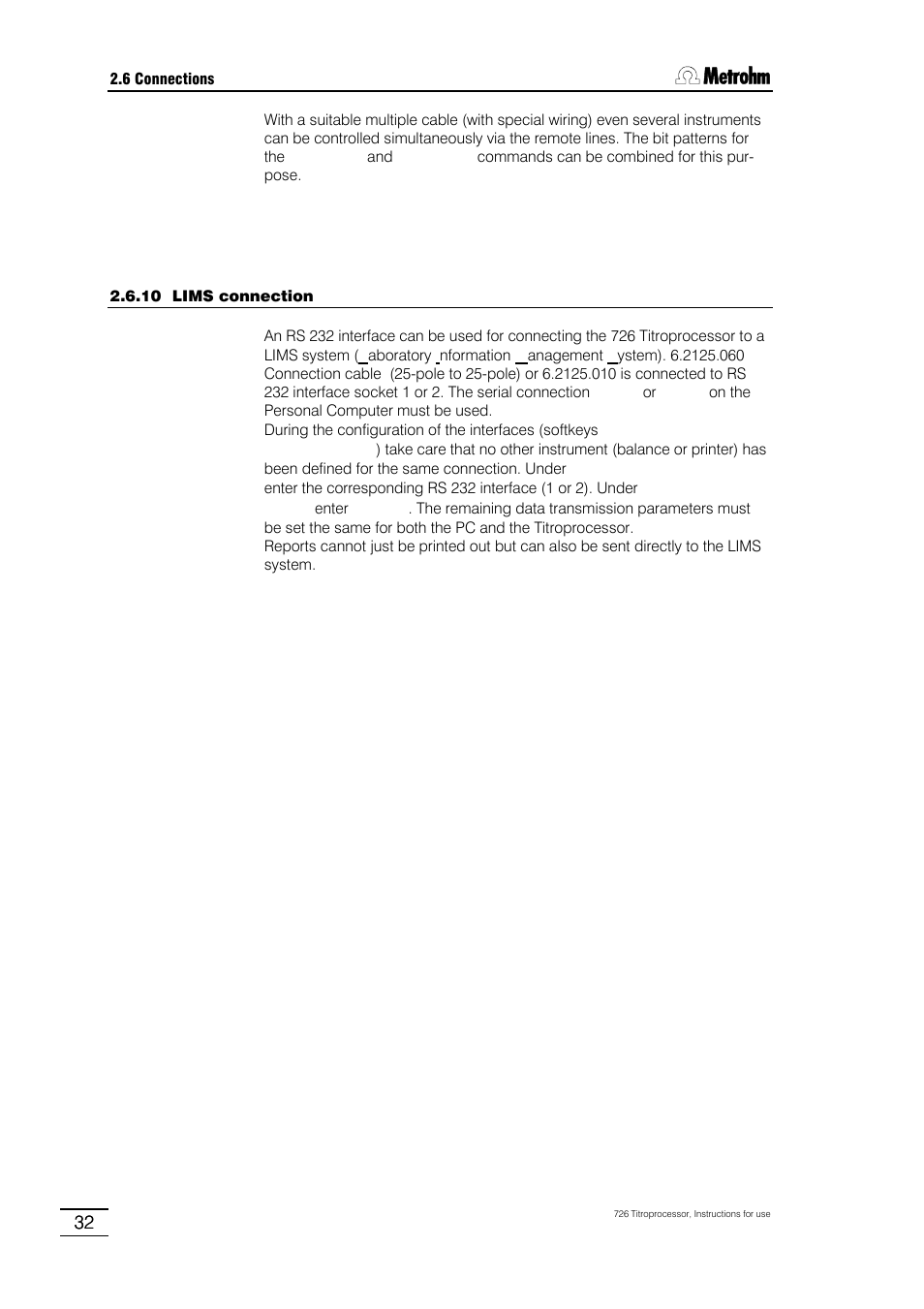 Metrohm 726 Titroprocessor User Manual | Page 38 / 307