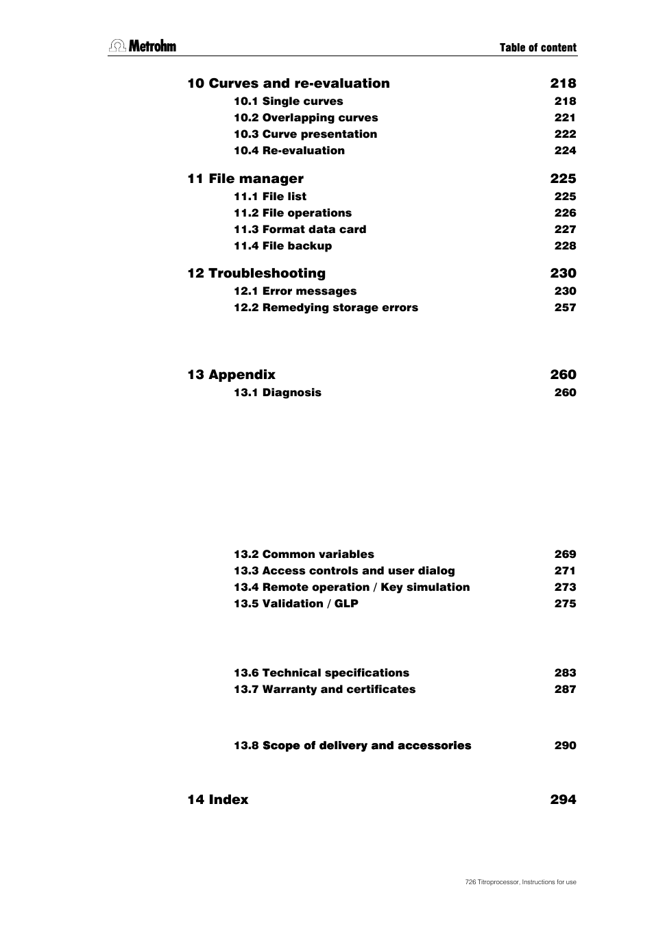 Metrohm 726 Titroprocessor User Manual | Page 6 / 307