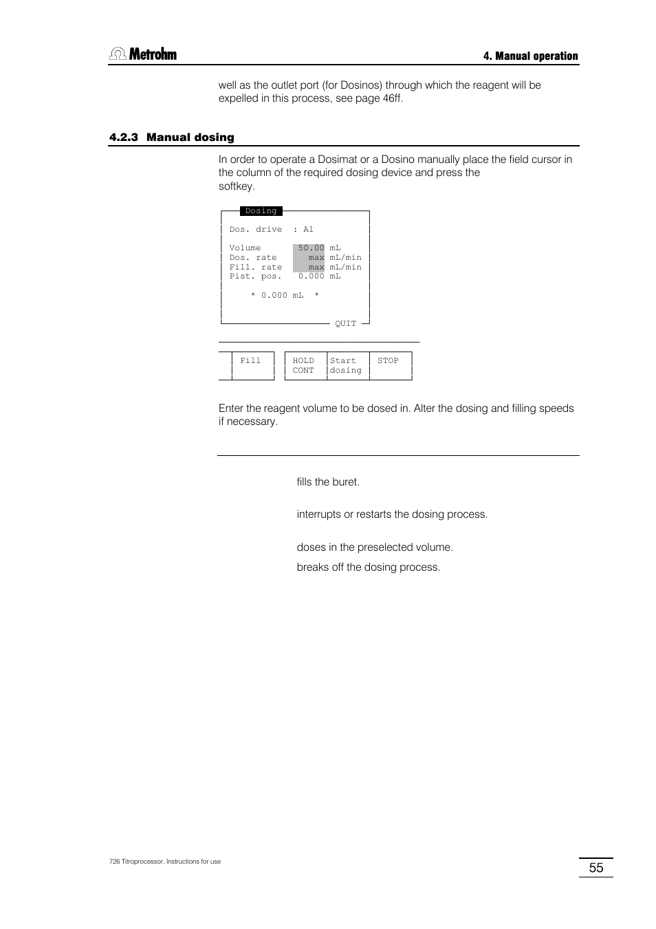 Metrohm 726 Titroprocessor User Manual | Page 61 / 307