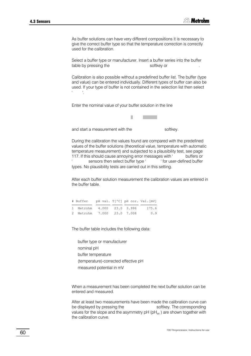 Metrohm 726 Titroprocessor User Manual | Page 66 / 307