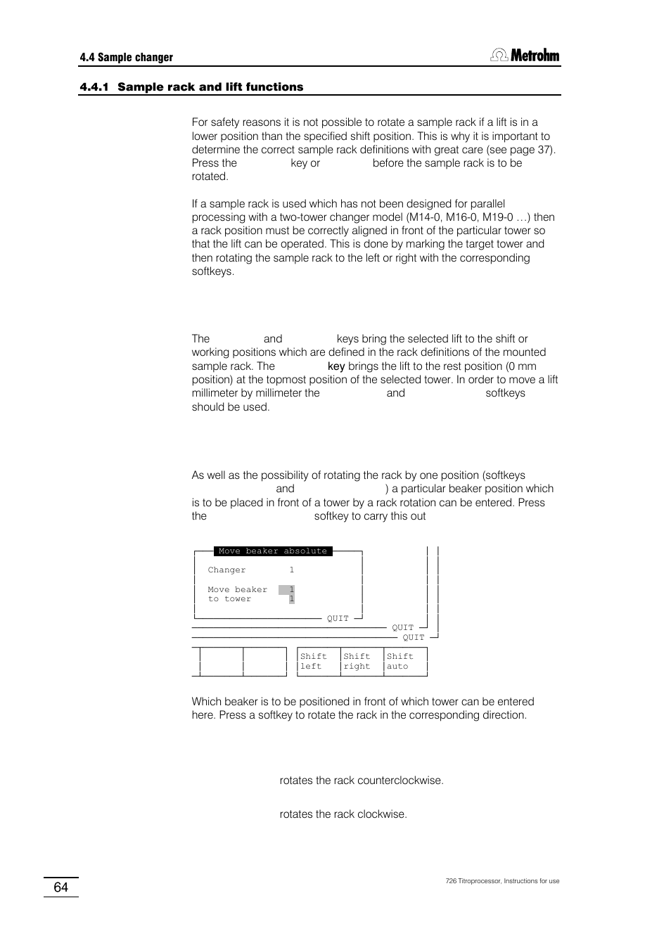 Metrohm 726 Titroprocessor User Manual | Page 70 / 307