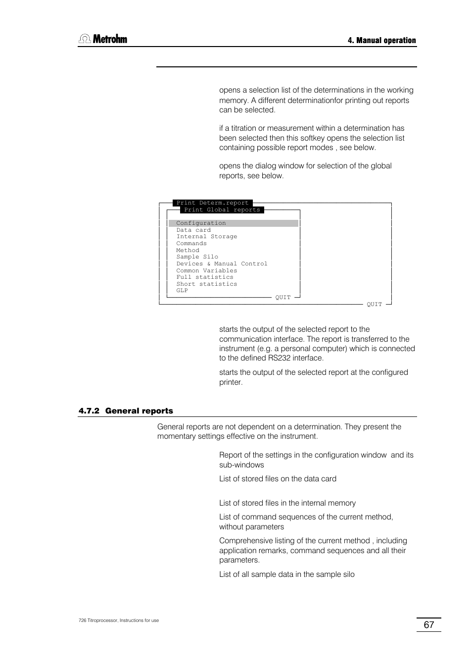 Metrohm 726 Titroprocessor User Manual | Page 73 / 307