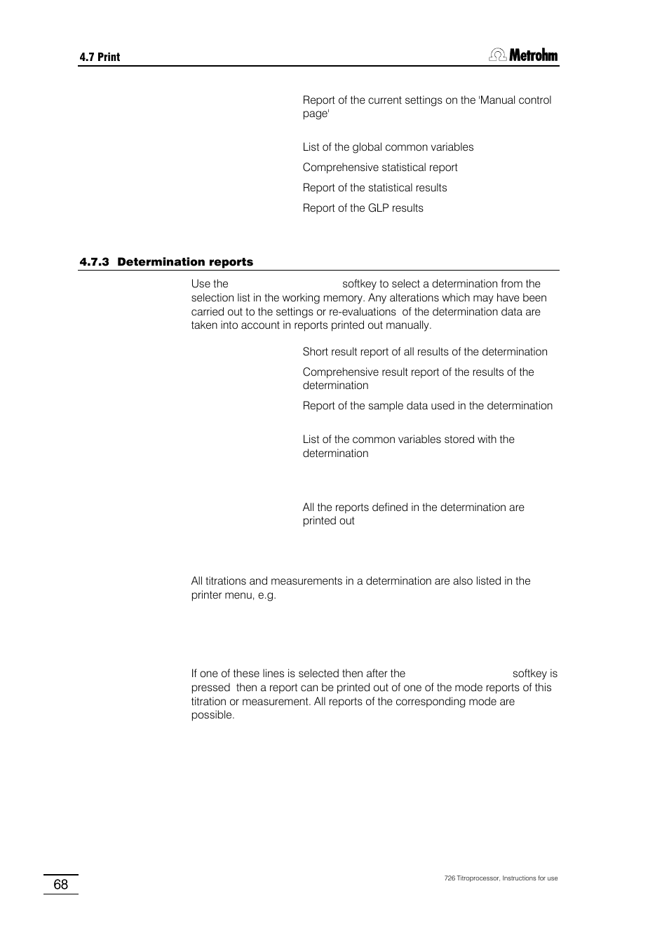 Metrohm 726 Titroprocessor User Manual | Page 74 / 307