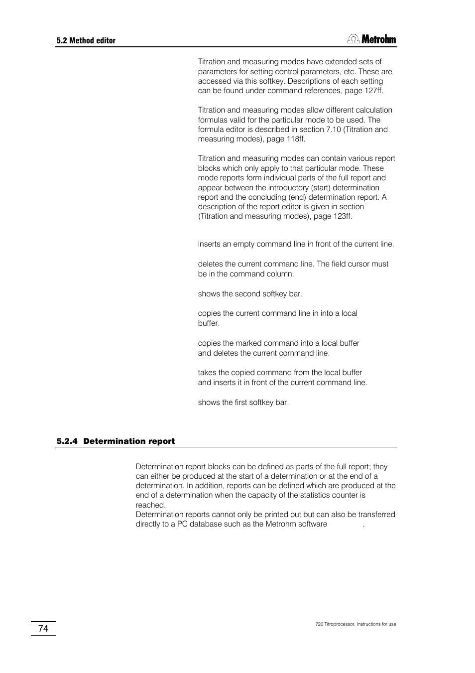 Metrohm 726 Titroprocessor User Manual | Page 80 / 307