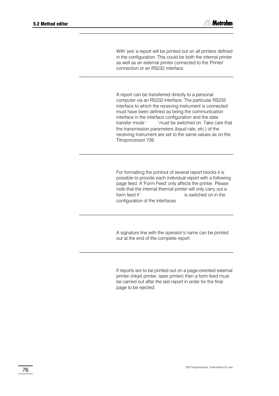 Metrohm 726 Titroprocessor User Manual | Page 82 / 307