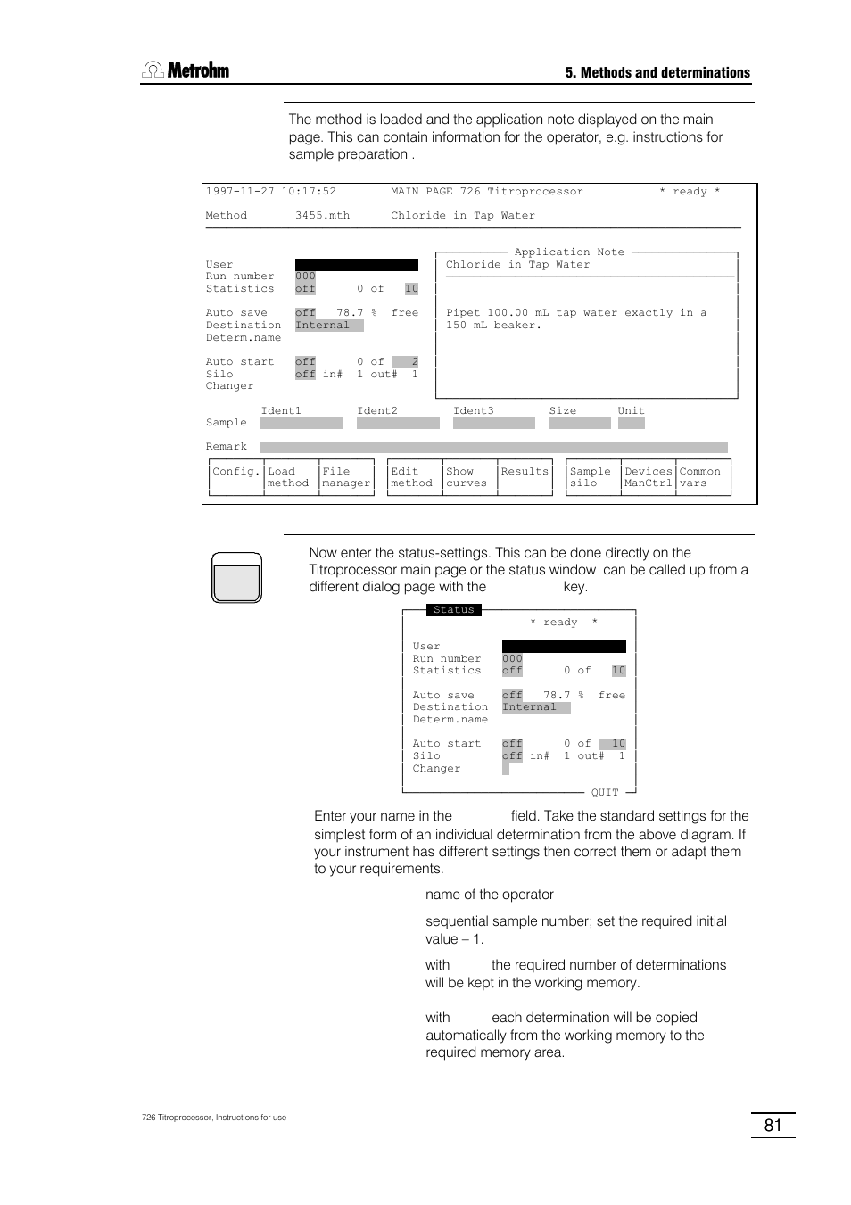 Metrohm 726 Titroprocessor User Manual | Page 87 / 307