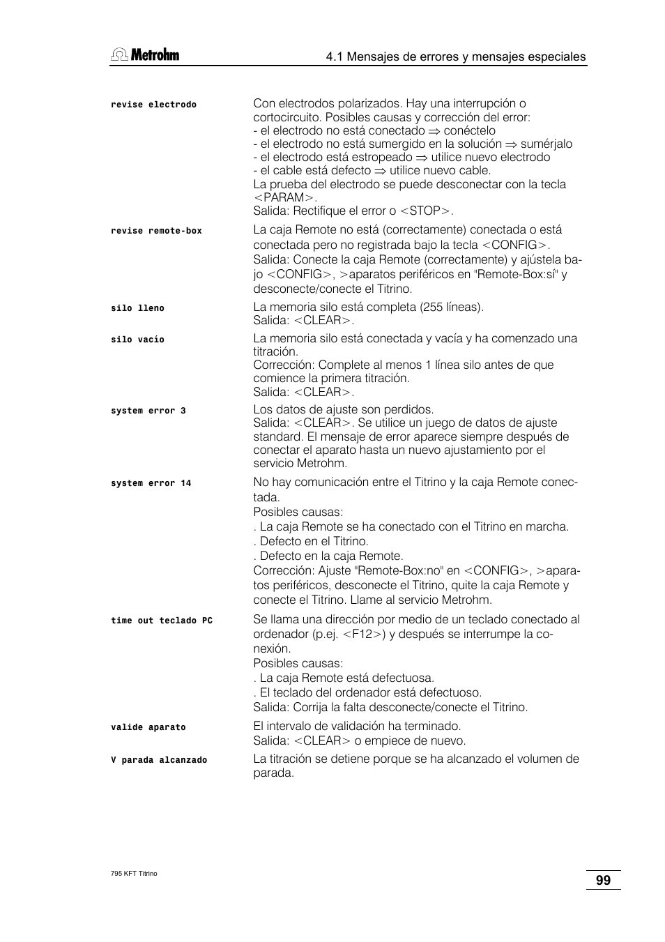 Metrohm 795 KFT Titrino User Manual | Page 103 / 154