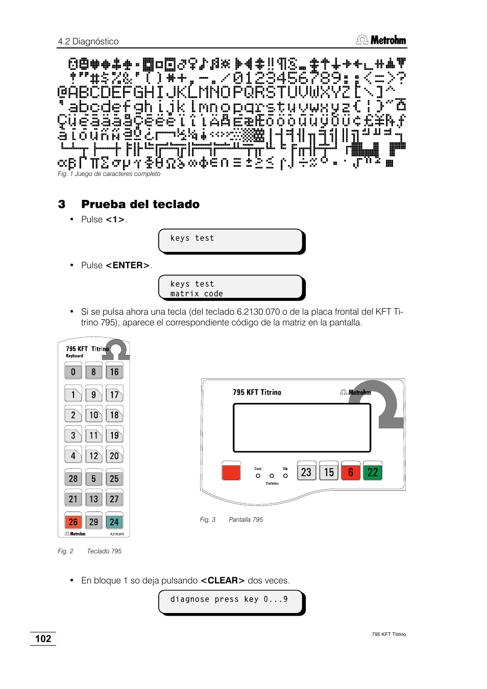 3 prueba del teclado | Metrohm 795 KFT Titrino User Manual | Page 106 / 154