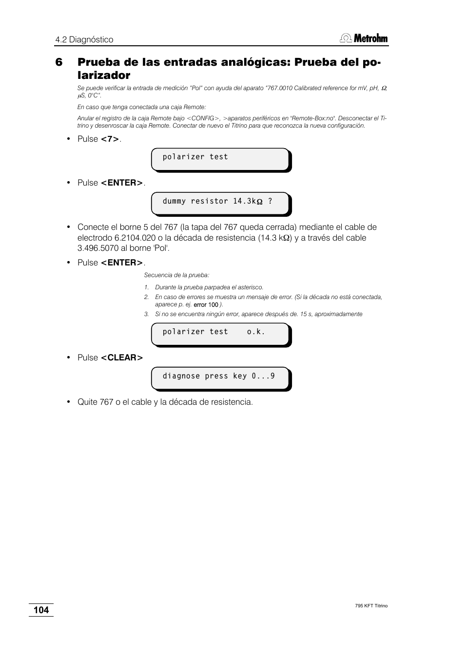 Metrohm 795 KFT Titrino User Manual | Page 108 / 154