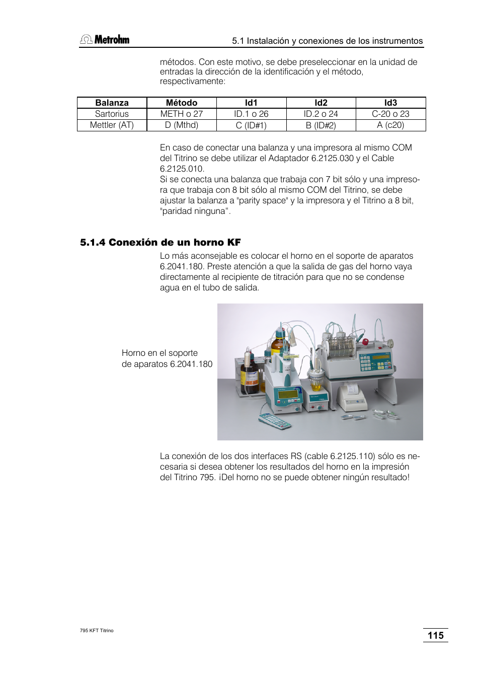 4 conexión de un horno kf | Metrohm 795 KFT Titrino User Manual | Page 119 / 154