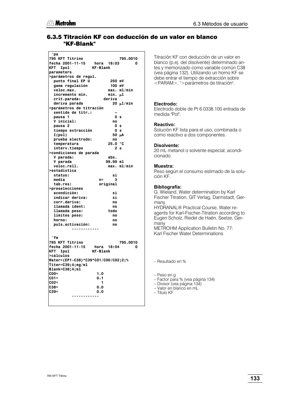 Metrohm 795 KFT Titrino User Manual | Page 137 / 154