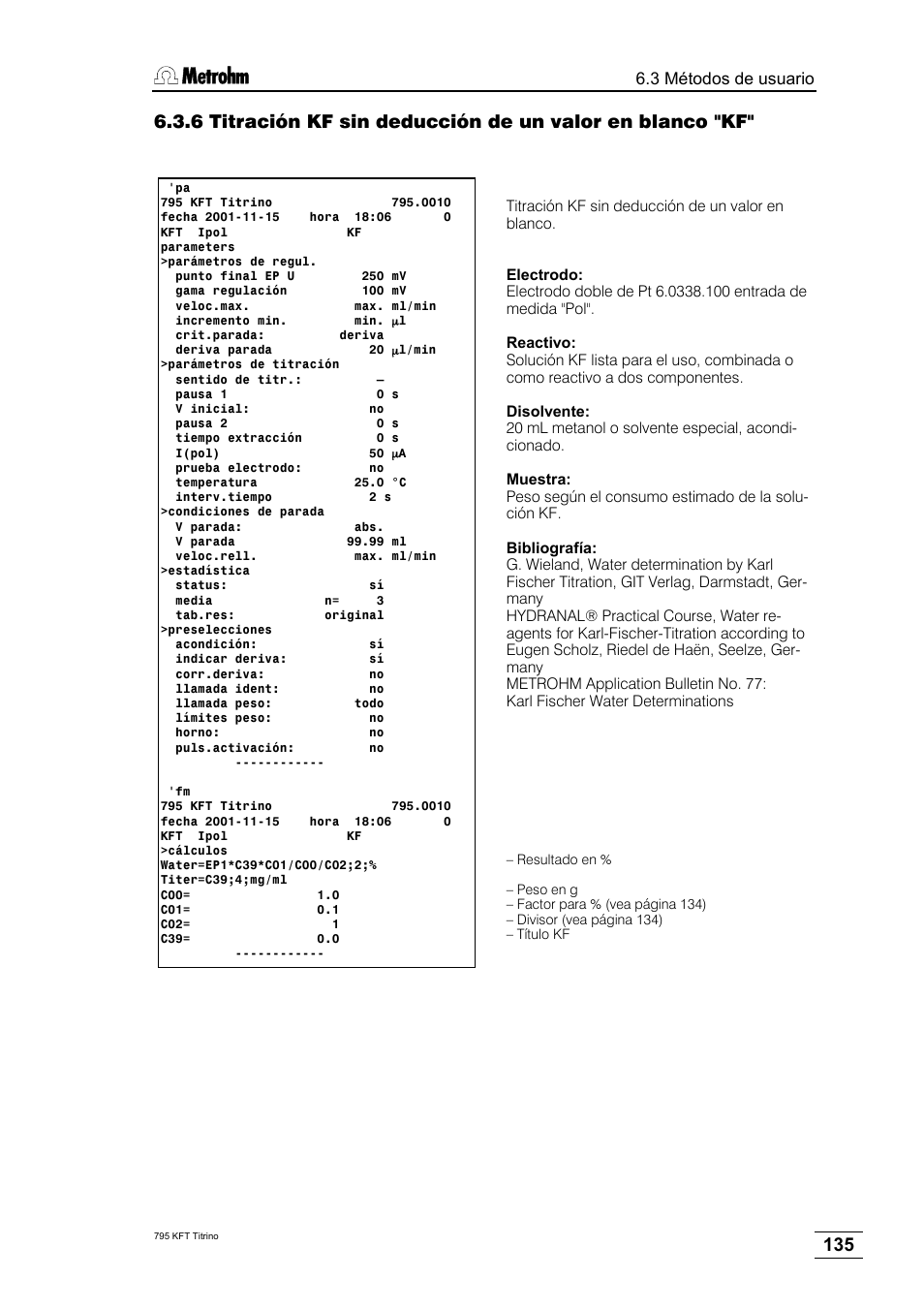 Metrohm 795 KFT Titrino User Manual | Page 139 / 154